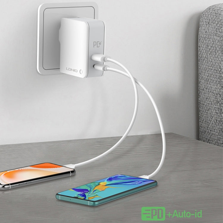 LDNIO A4403C 30W PD + Auto-id Foldable Fast Travel Charger with 1m Micro USB Cable, EU Plug - free shipping - PMC TechLife - Order now!