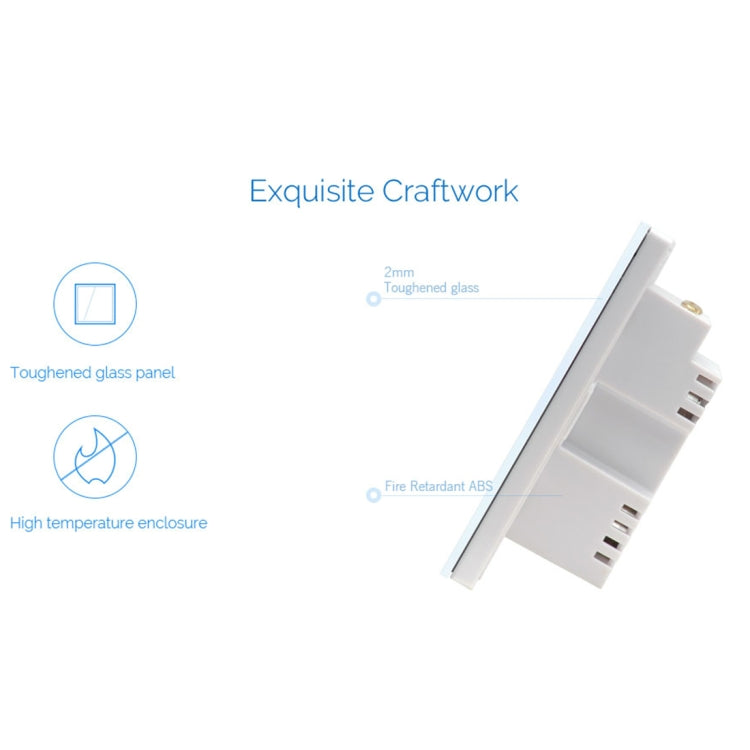 WS-UK-02 EWeLink APP & Touch Control 2A 2 Gangs Tempered Glass Panel Smart Wall Switch, AC 90V-250V, UK Plug - Smart Socket by PMC TechLife | Online Shopping South Africa | PMC TechLife | Buy Now Pay Later Mobicred