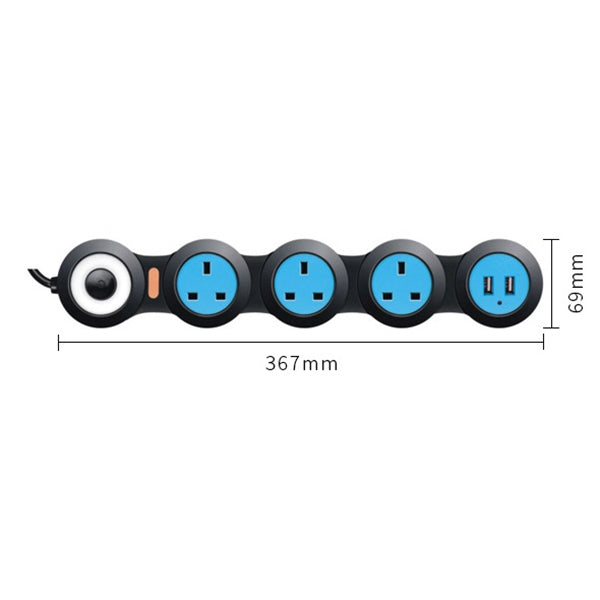 Charging Plug-in Wiring Board Creative Rotary Towline Board 13A Deformed Socket with USB, UK Plug, 4-Bit Socket(Black) - Extension Socket by PMC Jewellery | Online Shopping South Africa | PMC Jewellery | Buy Now Pay Later Mobicred