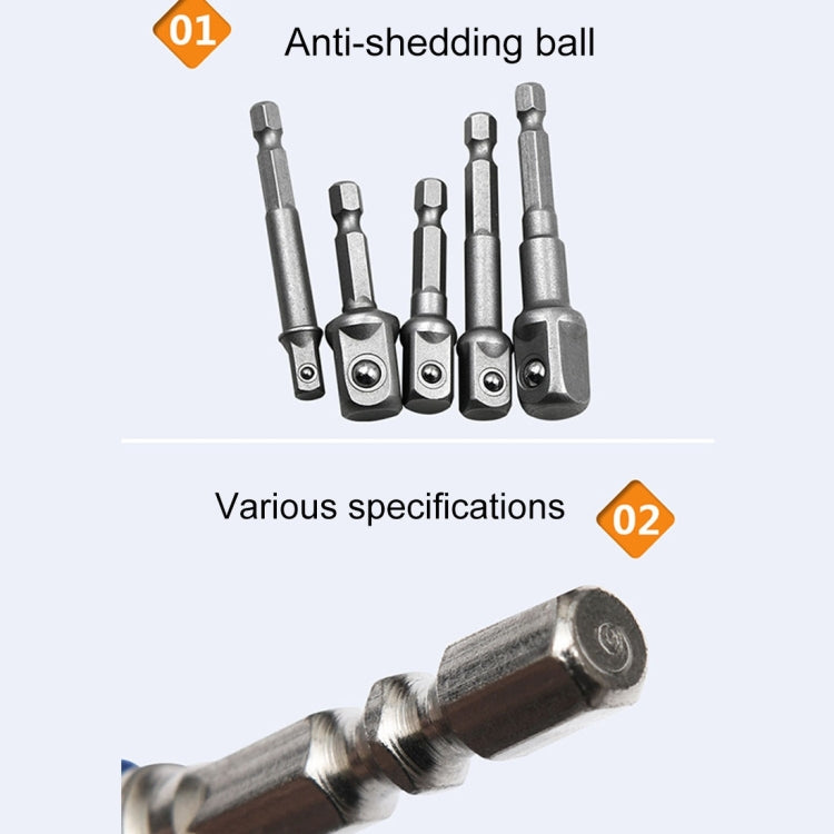 8 PCS/Set Socket Bit Extension Bar Hex Shank Adapter Drill Nut Driver Power Drill Bit, 1/4(65/50/30/25mm), 3/8(65/50mm), 1/2(73/50mm) - Hex Key & Spanner by PMC Jewellery | Online Shopping South Africa | PMC Jewellery