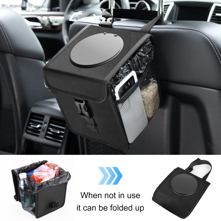 FUNADD Portable Folding Car Back Seat Hook Garbage Can Car Storage Box (Black) - Seat Accessories by FunAdd | Online Shopping South Africa | PMC Jewellery | Buy Now Pay Later Mobicred