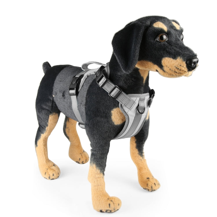 FunAdd Traction Rope Reflective Breathable Nylon Pet Vest Dog Harness, Size: M (Grey) - Leashes & Chest Strap by FunAdd | Online Shopping South Africa | PMC Jewellery