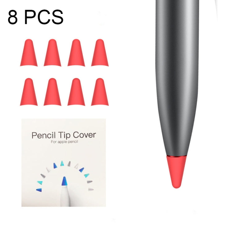 8 PCS Non-slip Mute Wear-resistant Nib Cover for M-pencil Lite (Red) - Pencil Accessories by PMC Jewellery | Online Shopping South Africa | PMC Jewellery | Buy Now Pay Later Mobicred