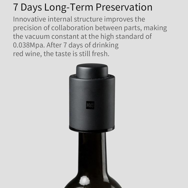 Original Xiaomi Youpin Huohou Red Wine Vacuum Stopper(Black) - Bottle Stopper by Xiaomi | Online Shopping South Africa | PMC Jewellery | Buy Now Pay Later Mobicred