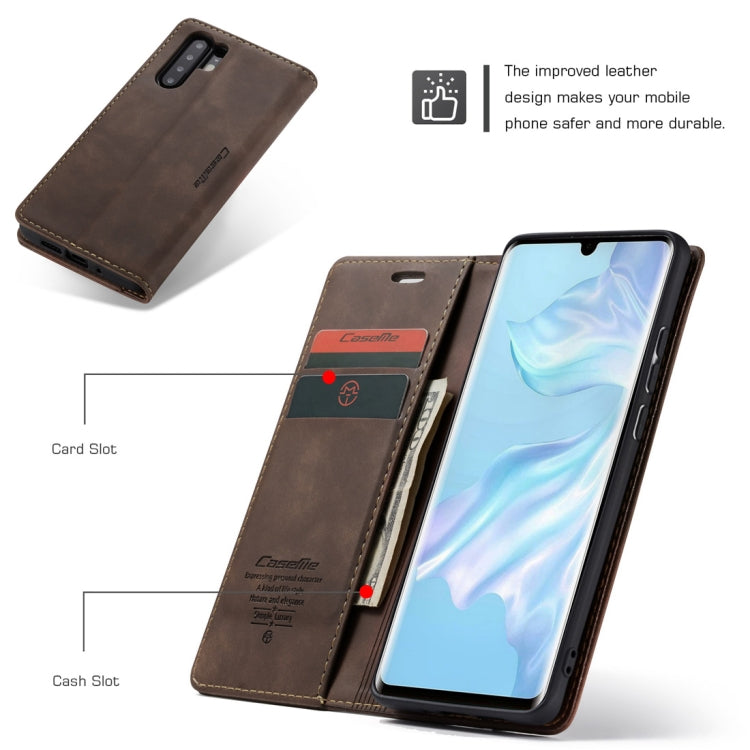 CaseMe-013 Multifunctional Retro Frosted Horizontal Flip Leather Case for Huawei P30 Pro, with Card Slot & Holder & Wallet (Coffee) - Huawei Cases by CaseMe | Online Shopping South Africa | PMC Jewellery | Buy Now Pay Later Mobicred