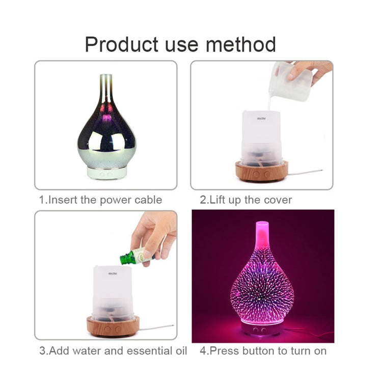 Mini 100ml Household Humidifier Ultrasonic Creative Purification 3D Glass Aromatherapy Machine Automatic Alcohol Sprayer, UK Plug - free shipping - PMC TechLife - Order now!