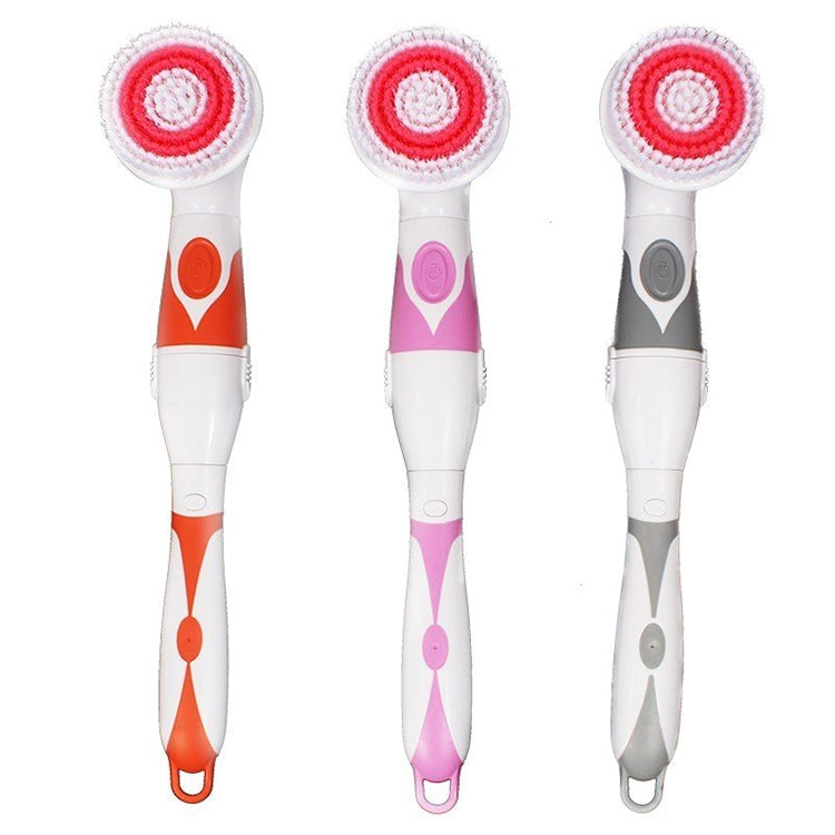 Multi-function Electric Waterproof Bath Cleansing Brush Long-handled Massage Brush, with 4 Brush Heads(Orange) - Bath Brushes & Sponges by PMc TechLife | Online Shopping South Africa | PMc TechLife | Buy Now Pay Later Mobicred