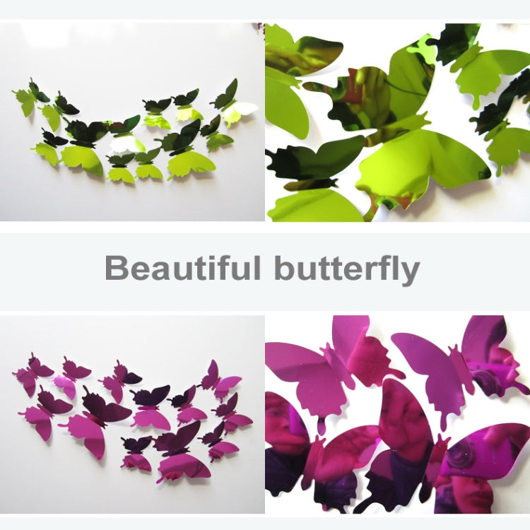 36 PCS Home Decoration Originality PC 3D Mirror Surface Butterfly Wall Paste - Decorative Mirrors by PMC Jewellery | Online Shopping South Africa | PMC Jewellery | Buy Now Pay Later Mobicred