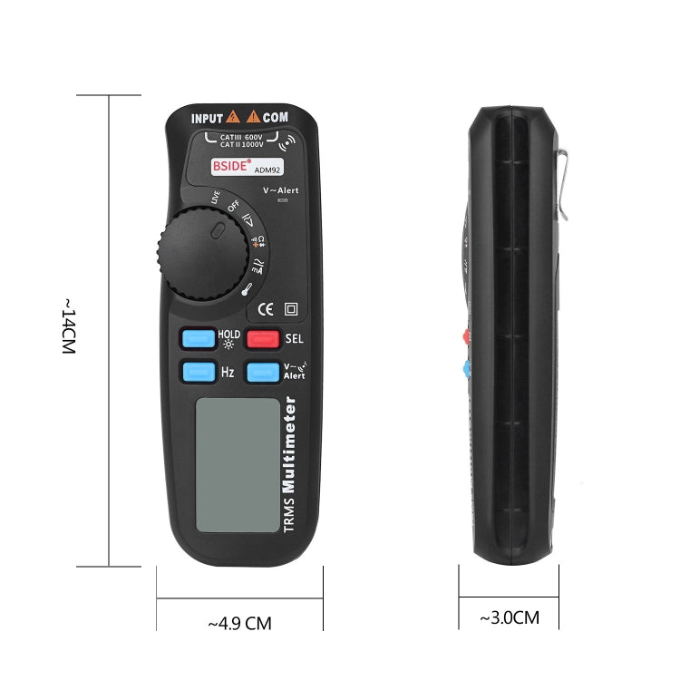 BSIDE ADM92 Handheld True RMS Digital Multimeter Auto Range 6000 Counts TRMS Tester with Live Wire Check Temp NCV Hz ohm Diode - free shipping - PMC Jewellery - Order now!