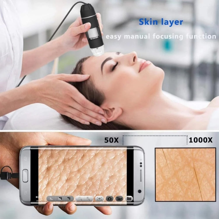 1600X Magnifier HD Image Sensor 3 in 1 USB Digital Microscope with 8 LED & Professional Stand (Grey) - free shipping - PMC TechLife - Order now!