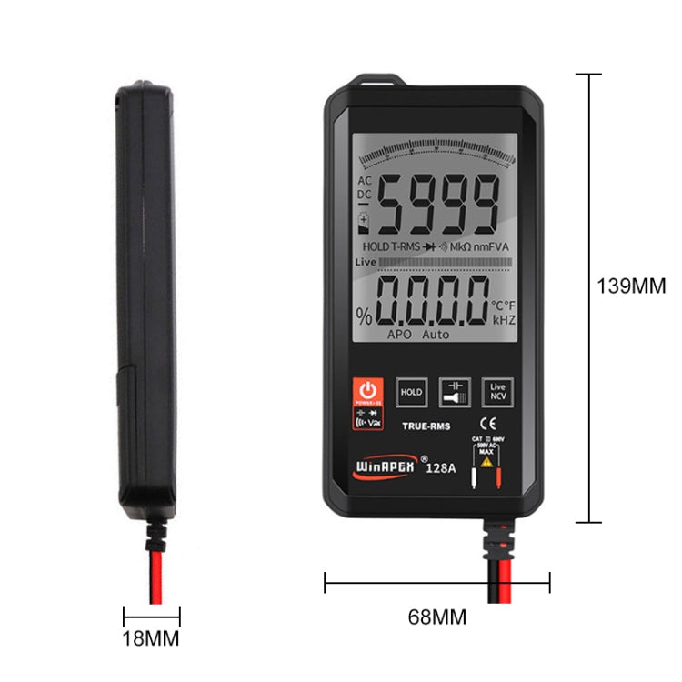 HY128A Conventional Screen Ultra-thin Touch Smart Digital Multimeter Fully Automatic High Precision True Effective Value Multimeter - Digital Multimeter by PMC TechLife | Online Shopping South Africa | PMC TechLife
