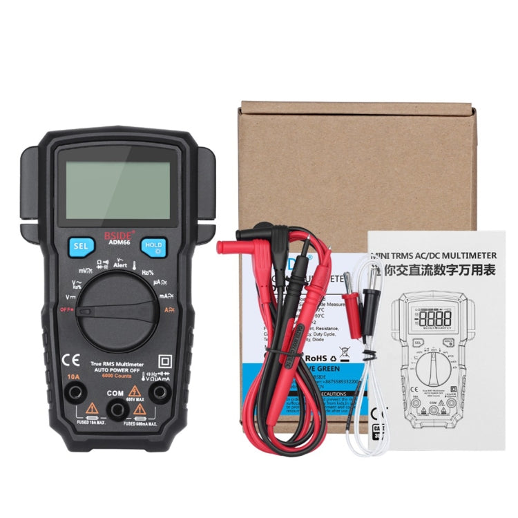 BSIDE ADM66 Handheld Household 6000 Count AC / DC Current Voltage Capacitor Automatic Range Multimeter with LCD Backlight & Card Slot Function - free shipping - PMC Jewellery - Order now!