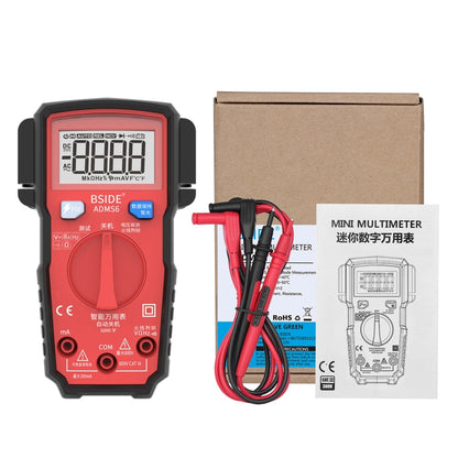 BSIDE ADMS6 High-precision Fully Automatic Small Digital Intelligent Multimeter with HD Digital Display & Shockproof Cover, Support Function Range Switch & Double-sided Pen Holder (Red) - Digital Multimeter by PMC Jewellery | Online Shopping South Africa | PMC Jewellery | Buy Now Pay Later Mobicred