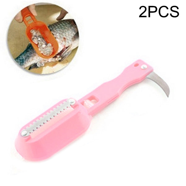 2 PCS Kitchen Essential Fish Scraper Fish Scale Planing Knife with Cover (Pink) - Gadgets by PMC Jewellery | Online Shopping South Africa | PMC Jewellery | Buy Now Pay Later Mobicred