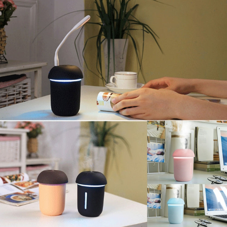 3 in 1 Multi-function USB Charge Mushroom Shape Electric Aroma Essential Ultrasonic Aromatherapy Cool Mist Humidifier with Extended USB Port(Coffee) - Air Purifiers & Accessories by PMC TechLife | Online Shopping South Africa | PMC TechLife | Buy Now Pay Later Mobicred