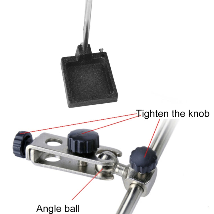 90mm Diameter 5X Multifunction Spring Iron Stand with Magnifying Glass - Soldering Iron Stand by PMC TechLife | Online Shopping South Africa | PMC TechLife | Buy Now Pay Later Mobicred
