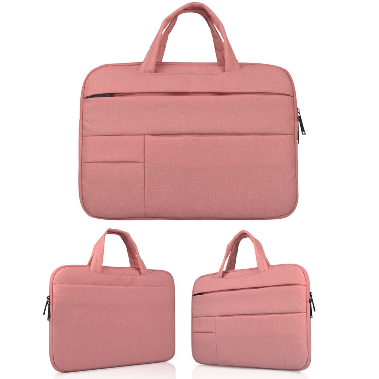 Universal Multiple Pockets Wearable Oxford Cloth Soft Portable Leisurely Handle Laptop Tablet Bag, For 12 inch and Below Macbook, Samsung, Lenovo, Sony, DELL Alienware, CHUWI, ASUS, HP (Pink) - 12.1 inch by PMC Jewellery | Online Shopping South Africa | PMC Jewellery | Buy Now Pay Later Mobicred
