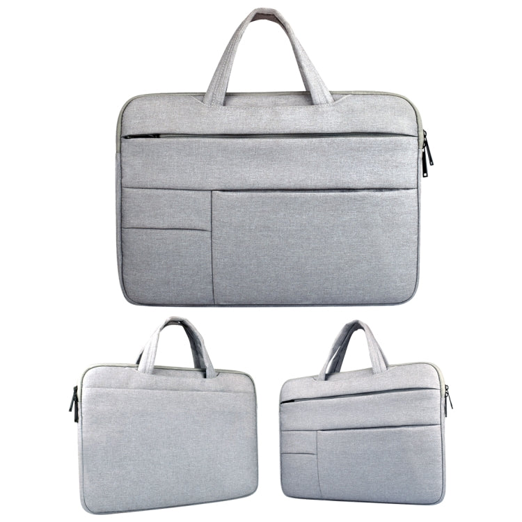 Universal Multiple Pockets Wearable Oxford Cloth Soft Portable Leisurely Handle Laptop Tablet Bag, For 15.6 inch and Below Macbook, Samsung, Lenovo, Sony, DELL Alienware, CHUWI, ASUS, HP (Grey) - 15.6 - 17 inch by PMC Jewellery | Online Shopping South Africa | PMC Jewellery | Buy Now Pay Later Mobicred
