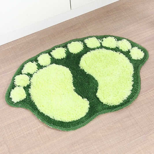 1390 Foot-shaped Non Slip Shaggy Soft Water Absorption Bedroom Bathroom Carpet Mat(Green) - Mats by PMC Jewellery | Online Shopping South Africa | PMC Jewellery