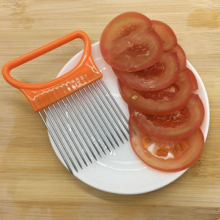 Stainless Steel Vegetable Onion Cutter Holder Meat Needle Kitchen Tools (Orange) - Gadgets by PMC TechLife | Online Shopping South Africa | PMC TechLife | Buy Now Pay Later Mobicred