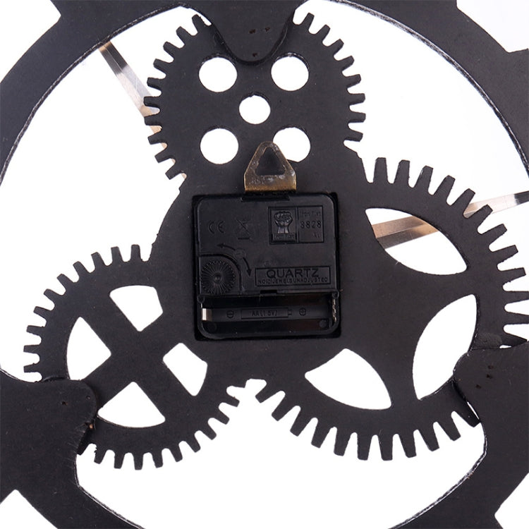 Retro Wooden Round Single-sided Gear Clock Number Wall Clock, Diameter: 50cm (Gold) - Wall Clock by PMc TechLife | Online Shopping South Africa | PMc TechLife | Buy Now Pay Later Mobicred