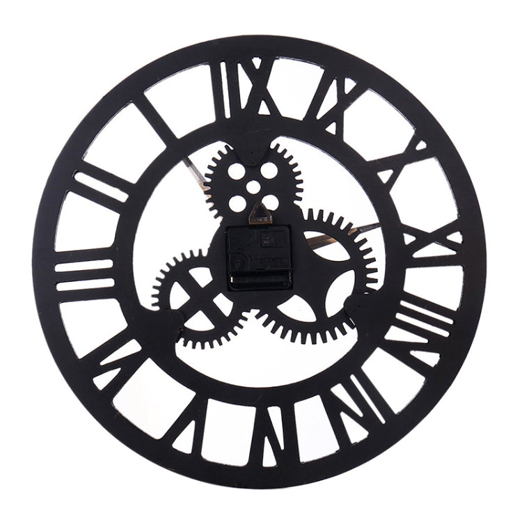 Retro Wooden Round Single-sided Gear Clock Rome Number Wall Clock, Diameter: 70cm(Silver) - Wall Clock by PMc TechLife | Online Shopping South Africa | PMc TechLife | Buy Now Pay Later Mobicred