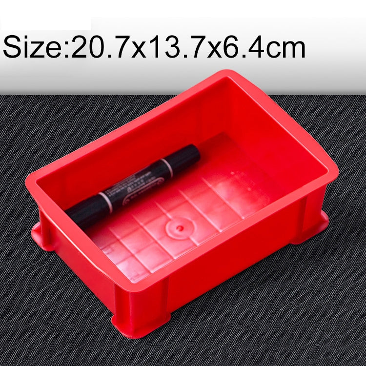 Thick Multi-function Material Box Brand New Flat Plastic Parts Box Tool Box, Size: 20.7cm x 13.7cm x 6.4cm(Red) - Storage Bags & Boxes by PMC TechLife | Online Shopping South Africa | PMC TechLife | Buy Now Pay Later Mobicred
