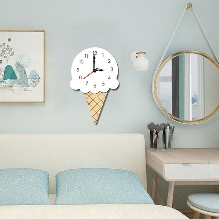 Ice Cream Styling Decorative Wall Clock (White) - Wall Clock by PMc TechLife | Online Shopping South Africa | PMc TechLife | Buy Now Pay Later Mobicred