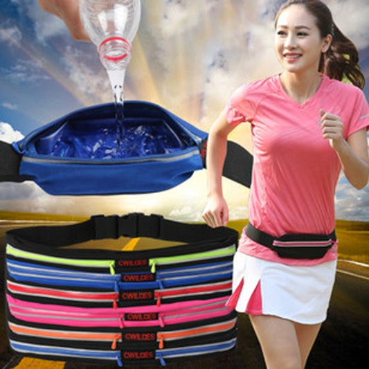 Multifunctional Outdoor Sports Waterproof High Stretch Faux Leather Fabric Double Waist Bag with Night Reflective Strip, Random Color Delivery - Waist Bags by PMC Jewellery | Online Shopping South Africa | PMC Jewellery | Buy Now Pay Later Mobicred