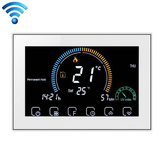 BHT-8000-GALW Control Water Heating Energy-saving and Environmentally-friendly Smart Home Negative Display LCD Screen Round Room Thermostat with WiFi(White) - Thermostat & Thermometer by PMC Jewellery | Online Shopping South Africa | PMC Jewellery | Buy Now Pay Later Mobicred