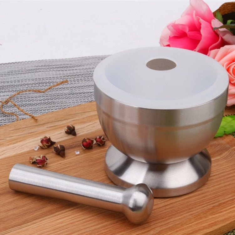 Kitchen Stainless Steel Garlic Food Mortar with Cover, Size: Small - Stirrer & Squeezer by PMC TechLife | Online Shopping South Africa | PMC TechLife | Buy Now Pay Later Mobicred