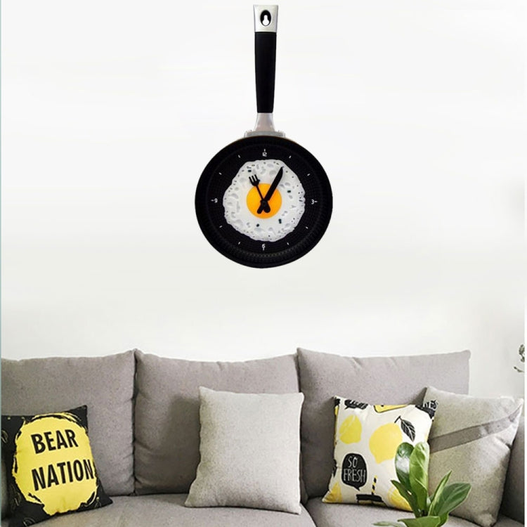 Fried Egg Pan Shape Creative Living Room Decorative Wall Clock (Black) - Wall Clock by PMc TechLife | Online Shopping South Africa | PMc TechLife | Buy Now Pay Later Mobicred