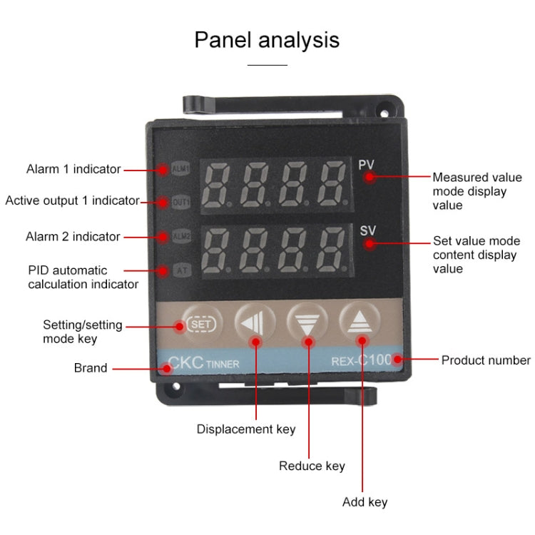 2700W REX-C100 Thermostat + Heat Sink + Thermocouple + SSR-25 DA Solid State Module Intelligent Temperature Control Kit - Components Kits by PMC Jewellery | Online Shopping South Africa | PMC Jewellery | Buy Now Pay Later Mobicred