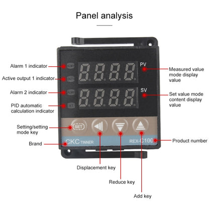 2700W REX-C100 Thermostat + Heat Sink + Thermocouple + SSR-25 DA Solid State Module Intelligent Temperature Control Kit - Components Kits by PMC Jewellery | Online Shopping South Africa | PMC Jewellery | Buy Now Pay Later Mobicred