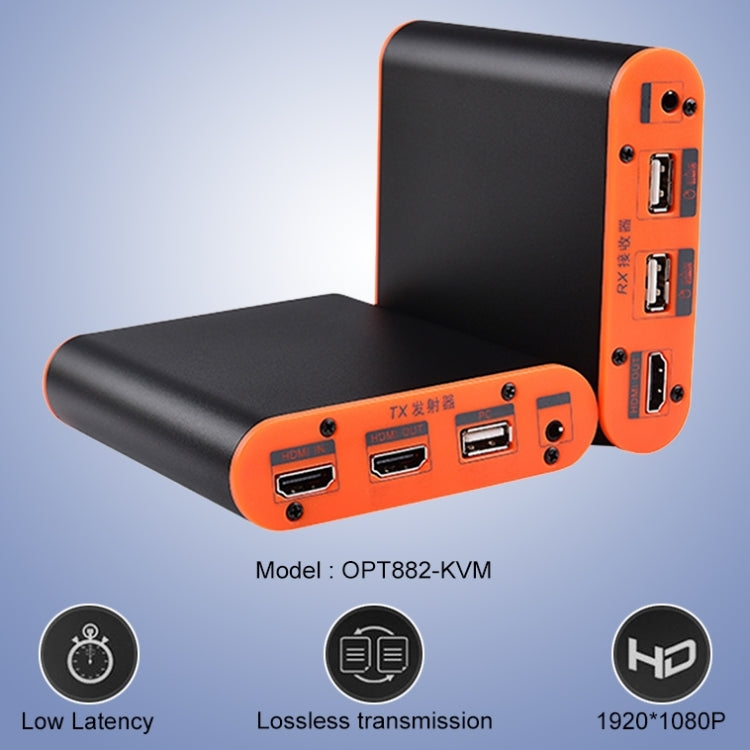 OPT882-KVM HDMI Extender (Receiver & Sender) Fiber Optic Extender with USB Port and KVM Function, Transmission Distance: 20KM (US Plug) - Amplifier by PMC TechLife | Online Shopping South Africa | PMC TechLife | Buy Now Pay Later Mobicred