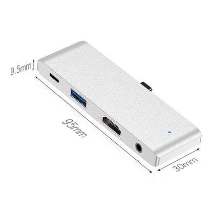 HW-TC29 4 In 1 Type-C / USB-C Multifunctional Extension HUB Adapter iPad Pro Hub (Silver) - USB HUB by PMC Jewellery | Online Shopping South Africa | PMC Jewellery | Buy Now Pay Later Mobicred