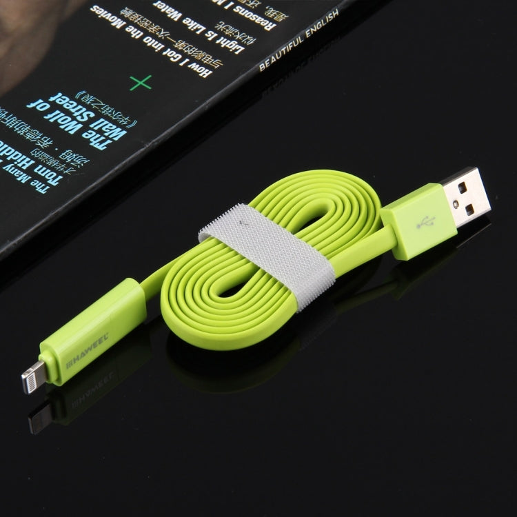 HAWEEL 1m 2 in 1 Micro USB & 8 Pin to USB Data Sync Charge Cable(Green) - Multifunction Cable by PMC TechLife | Online Shopping South Africa | PMC TechLife
