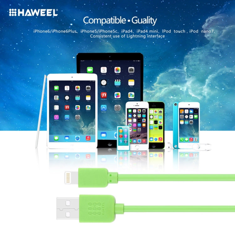 HAWEEL 1m High Speed 35 Cores 8 Pin to USB Sync Charging Cable for iPhone, iPad(Green) - Normal Style Cable by PMC Jewellery | Online Shopping South Africa | PMC Jewellery | Buy Now Pay Later Mobicred