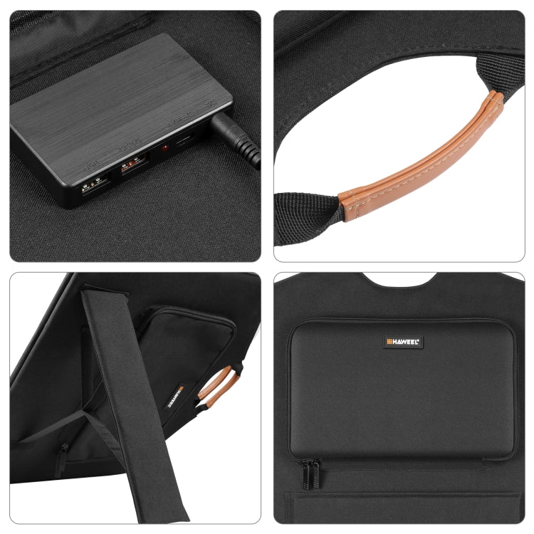 HAWEEL 100W Foldable Solar Panel Charger Travel Folding Bag (Black) - free shipping - PMC Jewellery - Order now!