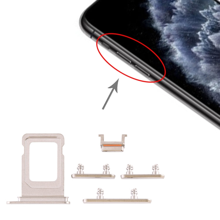 SIM Card Tray + SIM Card Tray + Side Key for iPhone 11 Pro Max / 11 Pro(White) - Others by PMc TechLife | Online Shopping South Africa | PMc TechLife | Buy Now Pay Later Mobicred