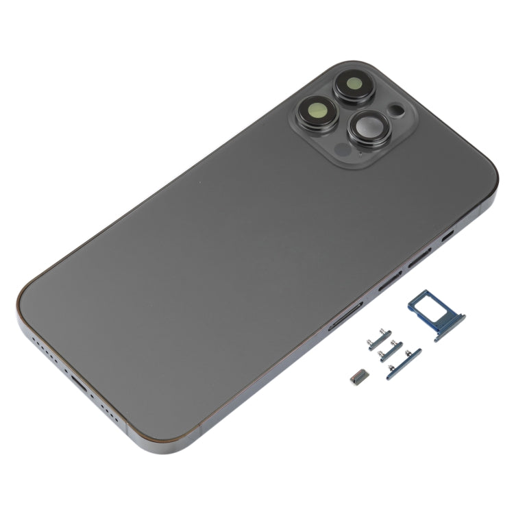 Back Housing Cover with SIM Card Tray & Side  Keys & Camera Lens for iPhone 13 Pro Max(Black) - Back Cover by PMC TechLife | Online Shopping South Africa | PMC TechLife | Buy Now Pay Later Mobicred