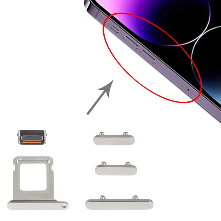 SIM Card Tray + Side Keys for iPhone 14 Pro(Silver) - Others by PMC TechLife | Online Shopping South Africa | PMC TechLife | Buy Now Pay Later Mobicred