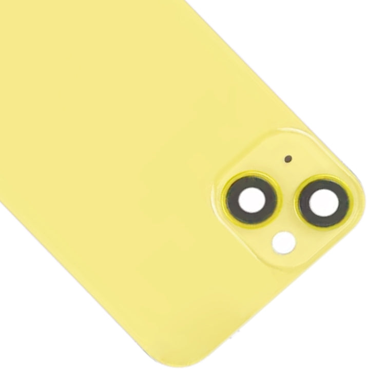 For iPhone 14 Glass Battery Back Cover with Flash Bracket + Wireless Charging Module(Yellow) - Back Cover by PMC Jewellery | Online Shopping South Africa | PMC Jewellery | Buy Now Pay Later Mobicred