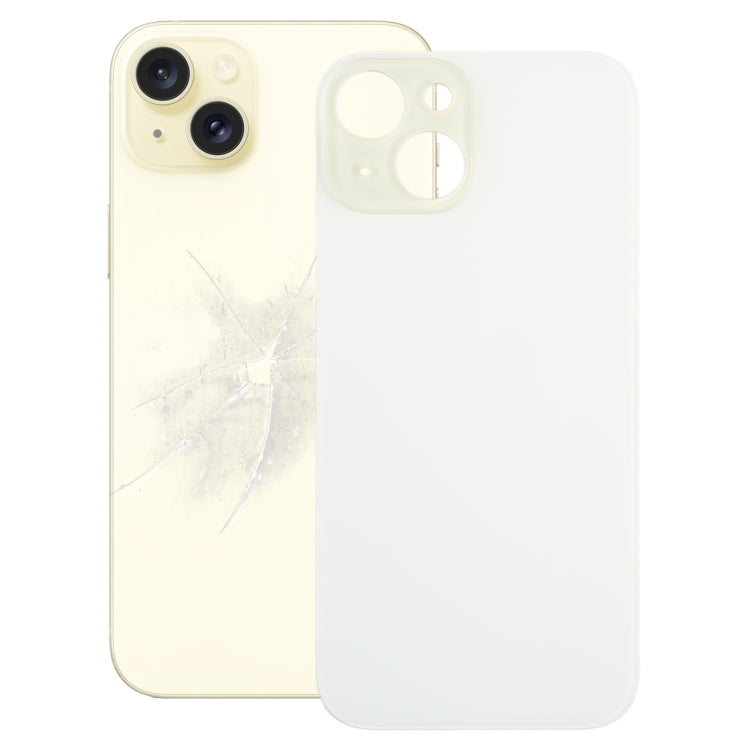 For iPhone 15 Easy Replacement Big Camera Hole Glass Back Battery Cover(Yellow) - Back Cover by PMC Jewellery | Online Shopping South Africa | PMC Jewellery | Buy Now Pay Later Mobicred