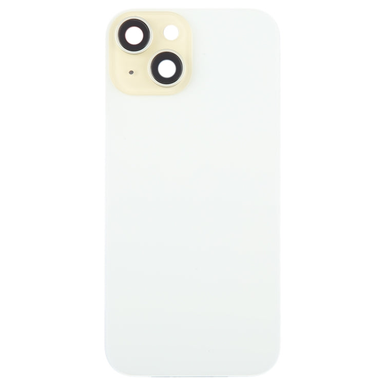For iPhone 15 Plus Glass Battery Back Cover with Camera Lens Cover(Yellow) - Back Cover by PMC TechLife | Online Shopping South Africa | PMC TechLife