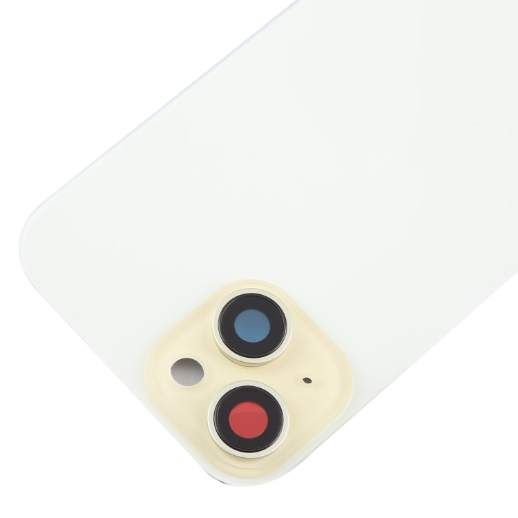 For iPhone 15 Plus Glass Battery Back Cover with Camera Lens Cover(Yellow) - Back Cover by PMC TechLife | Online Shopping South Africa | PMC TechLife