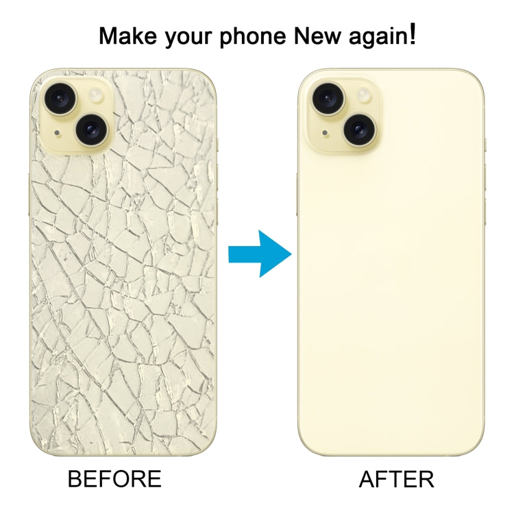 For iPhone 15 Plus Glass Battery Back Cover with Camera Lens Cover(Yellow) - Back Cover by PMC TechLife | Online Shopping South Africa | PMC TechLife