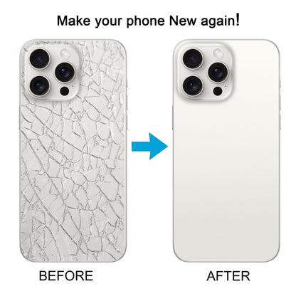 For iPhone 15 Pro Glass Battery Back Cover with Camera Lens Cover(White) - Back Cover by PMC Jewellery | Online Shopping South Africa | PMC Jewellery