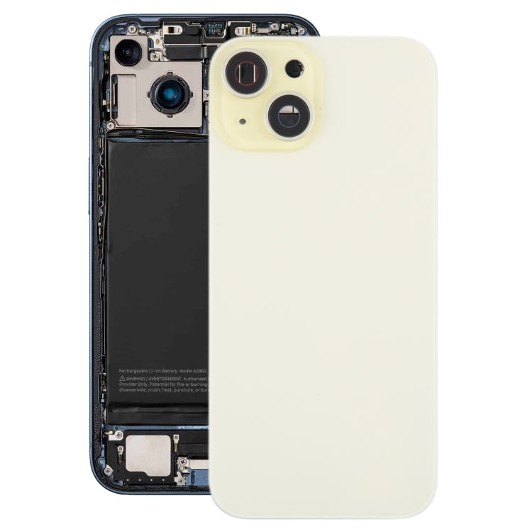 For iPhone 15 Battery Back Cover with Camera Lens Cover + MagSafe Magnet(Yellow) - Back Cover by PMC TechLife | Online Shopping South Africa | PMC TechLife | Buy Now Pay Later Mobicred