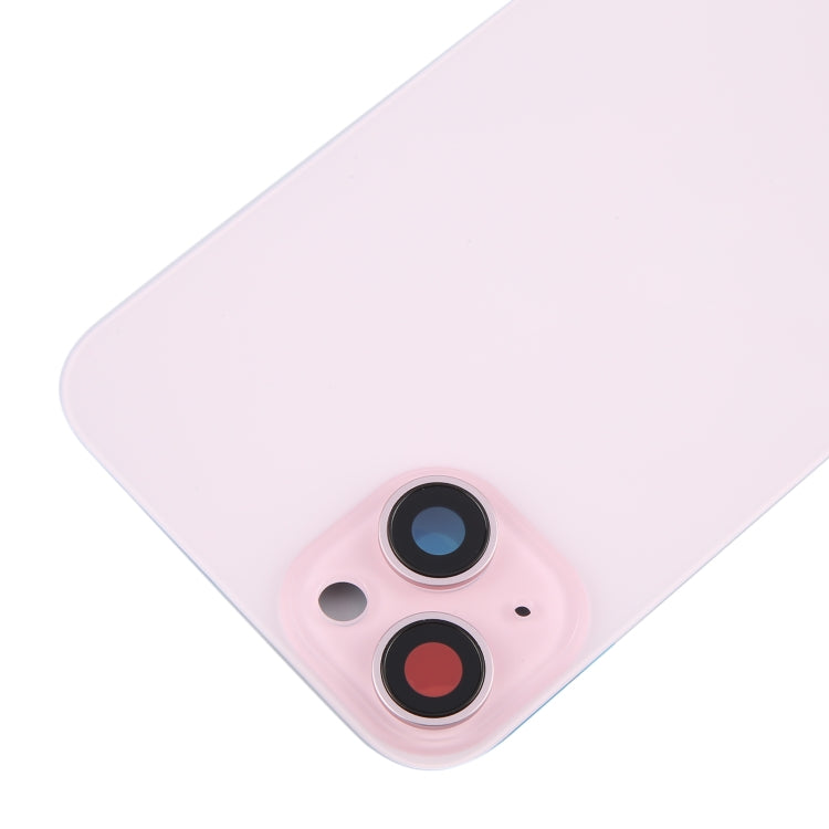 For iPhone 15 Plus Battery Back Cover with Camera Lens Cover + MagSafe Magnet(Pink) - Back Cover by PMC TechLife | Online Shopping South Africa | PMC TechLife | Buy Now Pay Later Mobicred
